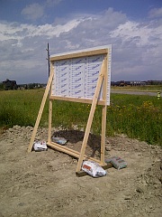 Back view of skid mounted sign in Calgary